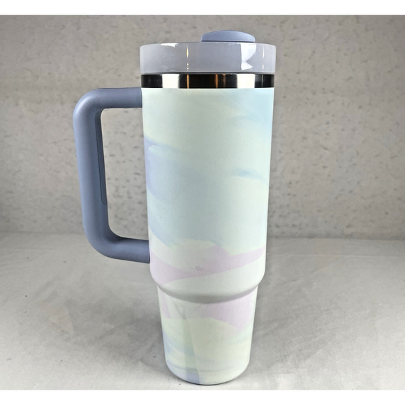 Stanley Quencher H2.0 Flowstate Tumbler 30 oz Iris Light Blue Swirl NO STRAW - Picture 2 of 11